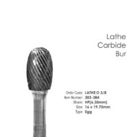 Lathe Carbide Bur Egg 3/8